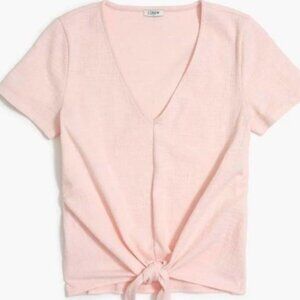 J.Crew Factory Textured V-Neck Tie Front Top Blush Pink Size XS
